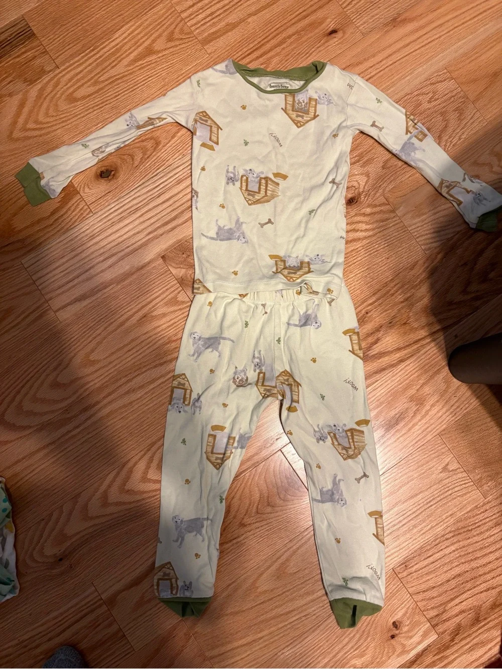 Burt's Bees Baby Yellow & Cream Cotton Pajama Set with Fruit and Puppy Prints